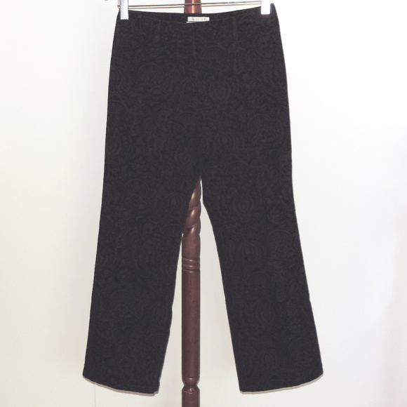 Black flocked textrued stretch pants - Picture 1 of 7